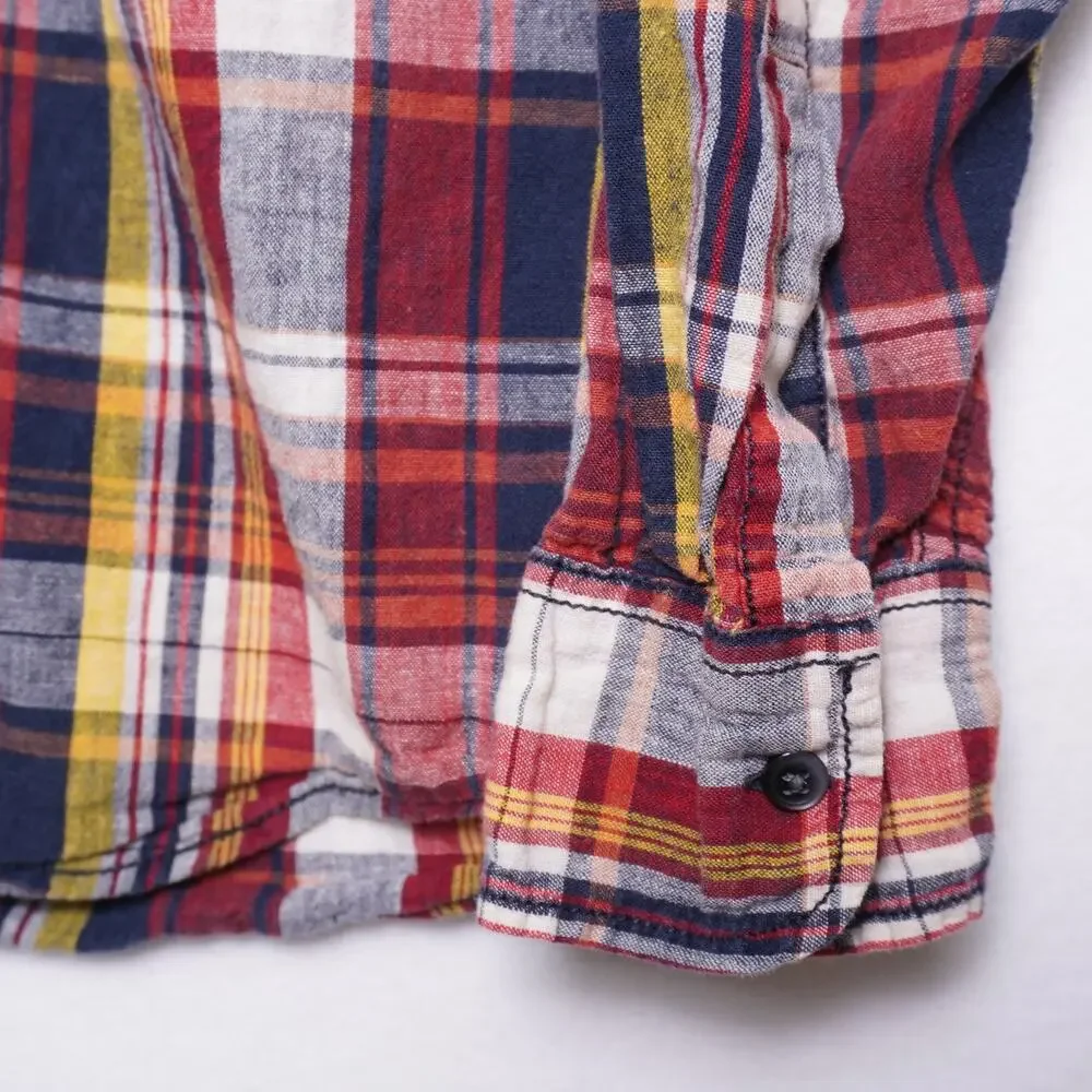 Gap Linen‎ Blend Madras Plaid Shirt Size M